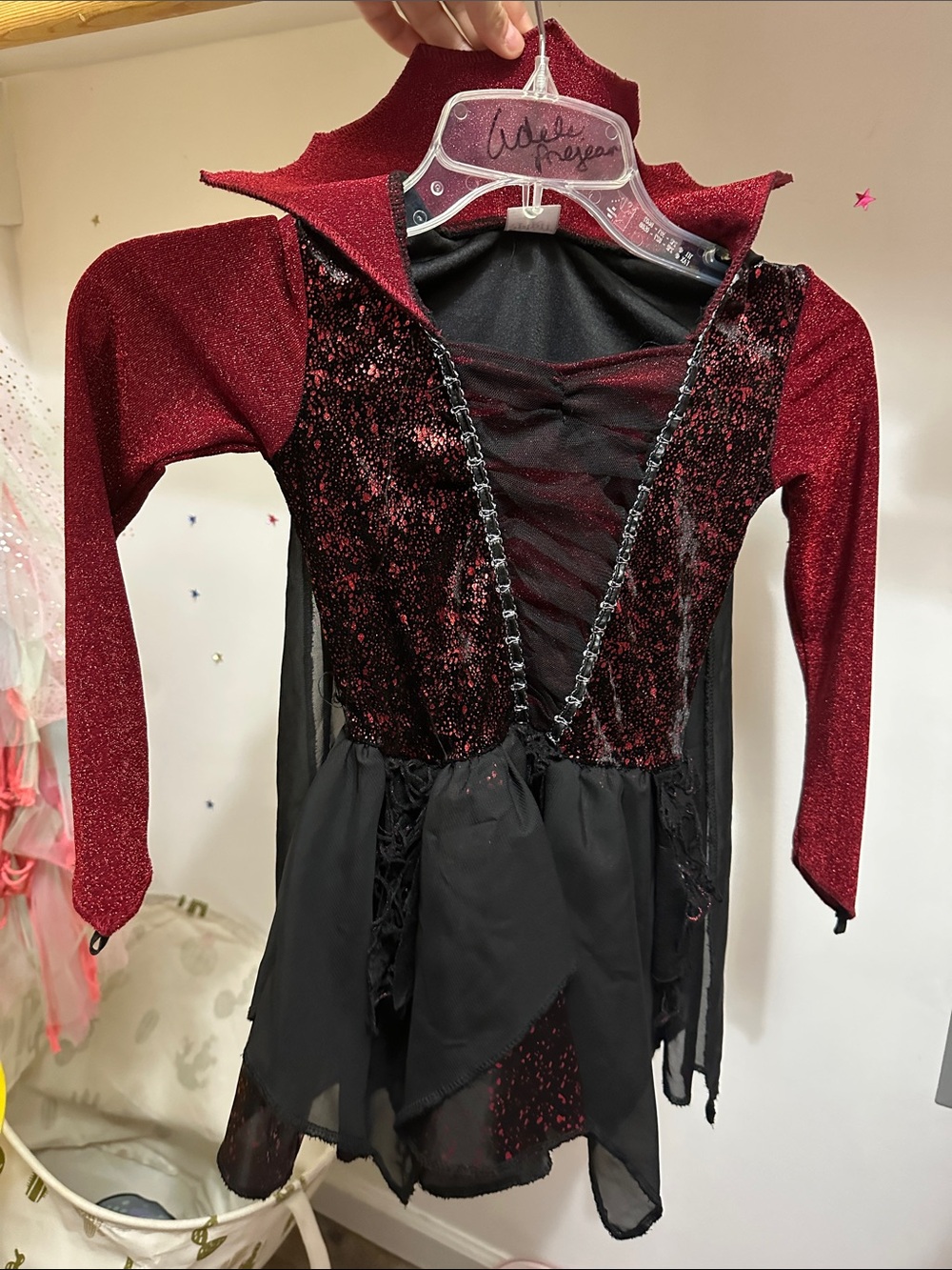 Spirit Maroon & Black Sparkle Vampire Dress